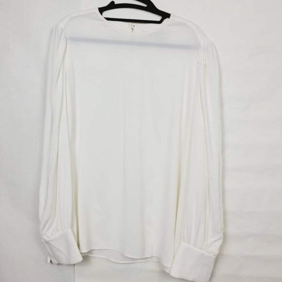 Another Tomorrow white crewneck blouse - Picture 2 of 9